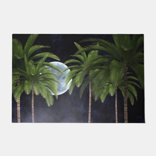 Palmen gegen den Mond Fußmatte (Vorderseite)