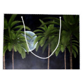 Palmen gegen den Mond Große Geschenktüte (Rückseite)