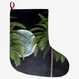 Palmen gegen den Mond Großer Weihnachtsstrumpf