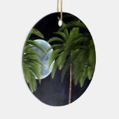 Palmen gegen den Mond Keramik Ornament (Rechts)