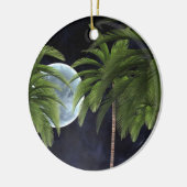 Palmen gegen den Mond Keramik Ornament (Links)