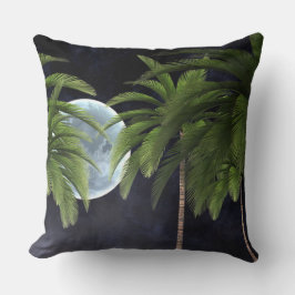 Palmen gegen den Mond Kissen