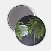 Palmen gegen den Mond Magnet (Vorderseite/Rückseite)