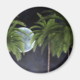 Palmen gegen den Mond Magnet