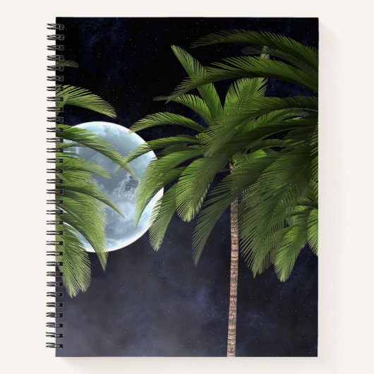Palmen gegen den Mond Notizblock (Vorderseite)