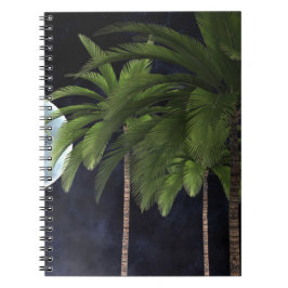 Palmen gegen den Mond Notizblock