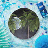 Palmen gegen den Mond Pappteller (Party)