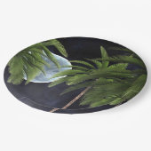 Palmen gegen den Mond Pappteller (Schrägansicht)