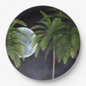 Palmen gegen den Mond Pappteller (Vorderseite)
