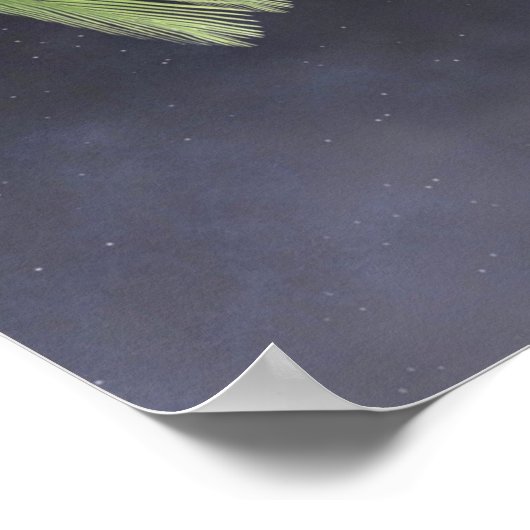 Palmen gegen den Mond Poster (Ecke)