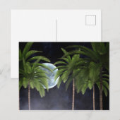 Palmen gegen den Mond Postkarte (Vorne/Hinten)
