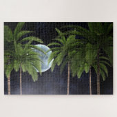 Palmen gegen den Mond Puzzle (Horizontal)