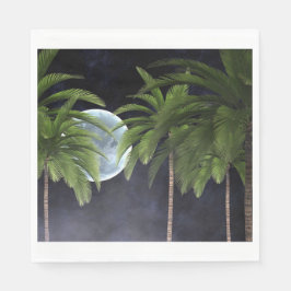 Palmen gegen den Mond Serviette