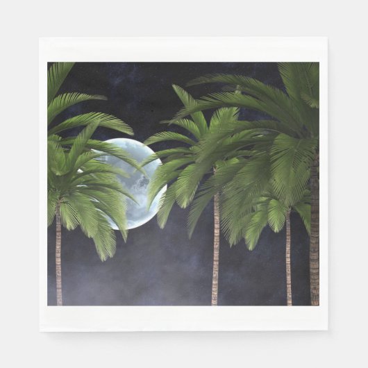 Palmen gegen den Mond Serviette (Vorderseite)