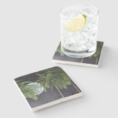 Palmen gegen den Mond Steinuntersetzer (Seitenansicht)