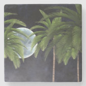 Palmen gegen den Mond Steinuntersetzer (Vorderseite)