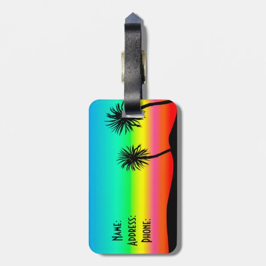 Palmen Gepäckanhänger (Rückseite vertikal)
