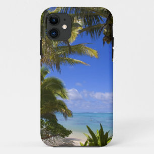 Palmen gesäumter Strand Cook Islands 2 iPhone 11 Hülle