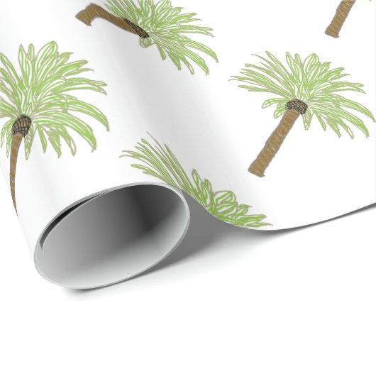 Palmen Geschenkpapier (Rolleneckpunkt)