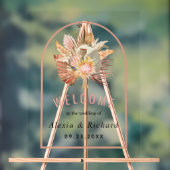 Palmen getrocknet, Pampasgras Terrakotta Rosa Hoch Acrylschild (Neutral)