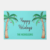 Palmen glückliche Ferien Personalisiert Fußmatte (Vorderseite)