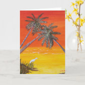 PALMEN-GRUSS-KARTE KARTE (Gelbe Blume)