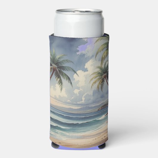 Palmen Hawaii Reise Honolulu Blauer Ozean Selters Dosenkühler (Seltzer Vorderseite)