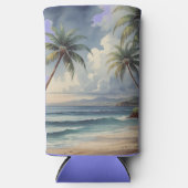 Palmen Hawaii Reise Honolulu Blauer Ozean Selters Dosenkühler (Vorderseite)