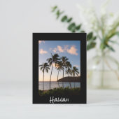 Palmen Hawaiianischer Sonnenaufgang mit Text Postkarte (Stehend Vorderseite)
