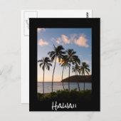 Palmen Hawaiianischer Sonnenaufgang mit Text Postkarte (Vorne/Hinten)