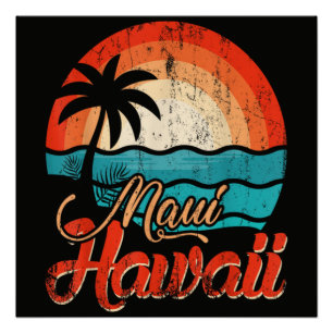 Palmen Hawaiianischer Strand Poster