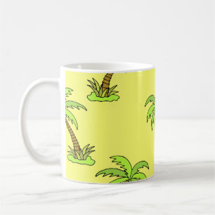 Palmen: Helle Vintage Illustration. Kaffeetasse