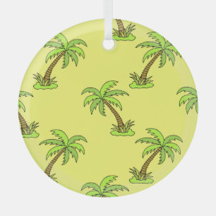 Palmen: Helle Vintage Illustration. Ornament Aus Glas