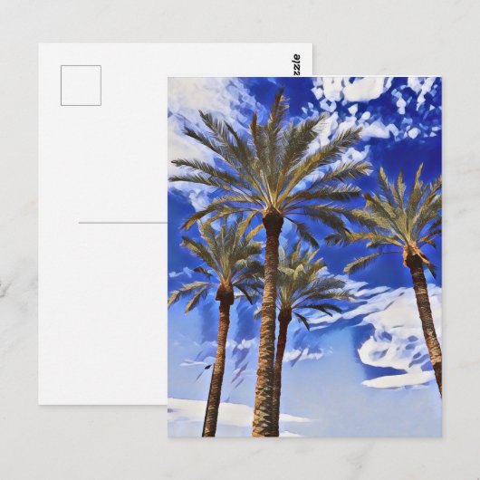 Palmen Hoch Postkarte (Vorne/Hinten)