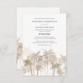 Palmen-Hochzeiten an der Küste Einladung (Vorne/Hinten)