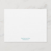 Palmen Hochzeitskarte - Weiß/Aqua Begleitkarte (Rückseite)