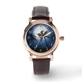 Palmen im Mondschein Armbanduhr