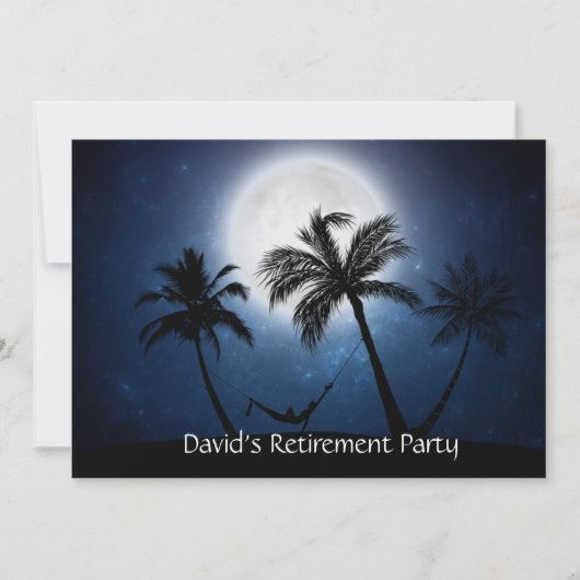 Palmen im Mondschein Einladung (Vorderseite)