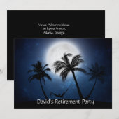 Palmen im Mondschein Einladung (Vorne/Hinten)