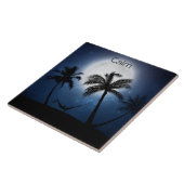 Palmen im Mondschein Fliese (Seite)