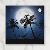 Palmen im Mondschein Geschenkanhänger (Rückseite)