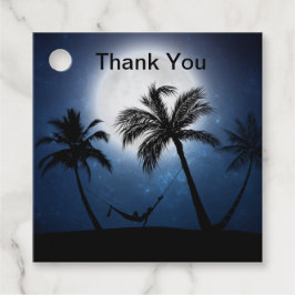 Palmen im Mondschein Geschenkanhänger