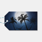 Palmen im Mondschein Geschenkanhänger (Rückseite Horizontal)