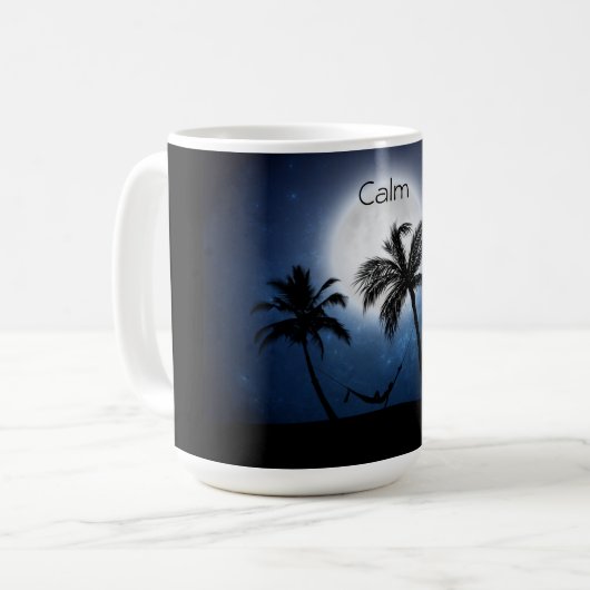 Palmen im Mondschein Kaffeetasse (Vorderseite Links)