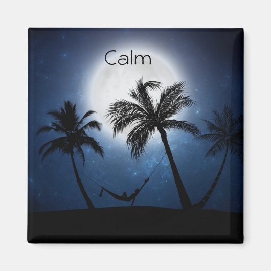 Palmen im Mondschein Magnet (Vorne)