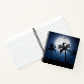 Palmen im Mondschein Notizblock (Innenseite)