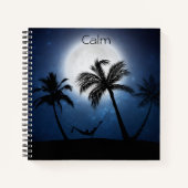 Palmen im Mondschein Notizblock (Vorderseite)