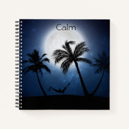 Palmen im Mondschein Notizblock