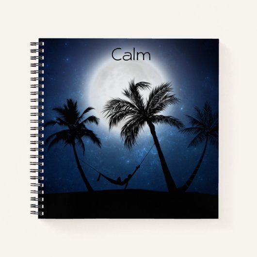 Palmen im Mondschein Notizblock (Vorderseite)