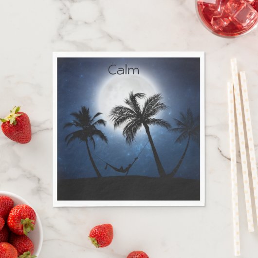 Palmen im Mondschein Serviette (Beispiel)